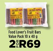 Food Lover's Fruit Bars Value Pack 10 x 40g-For 2