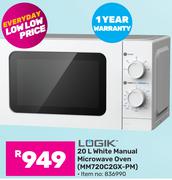 Logik 20Ltr White Manual Microwave Oven MM720C2GX PM
