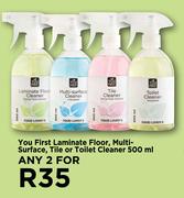 You First Laminate Floor, Multi-Surface, Tile Or Toilet Cleaner-For Any 2 x 500ml