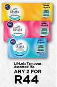 Lil-Lets Tampons Assorted-For Any 2 x 16s