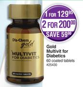 Dis-Chem Gold Multivit For Diabetics 60 Coated Tablets-For 2