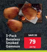 3 Pack Boneless Smoked Gammon-Per Kg