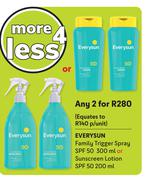 Everysun Family Trigger Spray SPF50 300ml Or Sunscreen Lotion SPF50 200ml-For Any 2