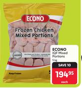 Econo IQF Mixed Portions-5Kg Each