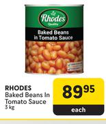 Rhodes Baked Beans In Tomato Sauce-3Kg Each