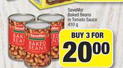 SaveMor Baked Beans In Tomato Sauce-For 3 x 410g