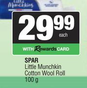 Spar Little Munchkins Cotton Wool Roll-100g Each