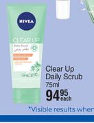 Nivea Clear Up Daily Scrub-75ml Each