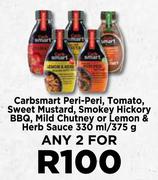 Carbsmart Peri-Peri, Tomato, Sweet Mustard For Any 2 x 300ml/375g