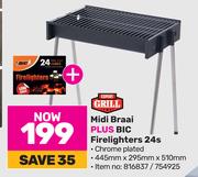 Expert Grill Midi Braai Plus Bic Firelighters 24s