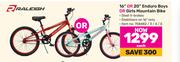 Raleigh 16" Or 20" Enduro Boys Or Girls Mountain Bike-Each