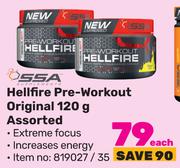 SSA Hellfire Pre Workout Original Assorted-120g Each