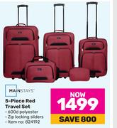 Mainstays 5 Piece Red Travel Set