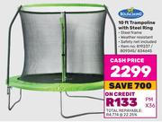 Bounceking 10 Ft Trampoline With Steel Ring