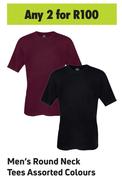 Men's Round Neck Tees (Assorted Colours)- For Any 2