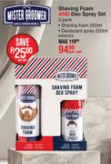 Mister Groomer Shaving Foam And Deo Spray Set 2 Pack-Per Set