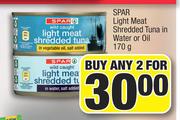Spar Light Meat Shredded Tuna In water Or Oil-For Any 2 x 170g 