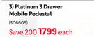 Platinum 3 Drawer Mobile Pedestal-Each