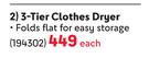 Primaries 3-Tier Clothes Dryer 194302-Each
