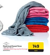 Home Living Plush Coral Flannel Throw 850001642-Each