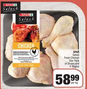 Spar Select Fresh Chicken Star Pack (4 Drums & 4 Thighs)-Per Kg