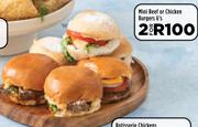 Mini Beef Or Chicken Burgers 6's Pack-For 2