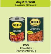 Koo Chakalaka (All Variants)-For Any 2 x 410g