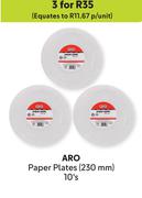 Aro Paper Plates (230mm)-For 3 x 10's