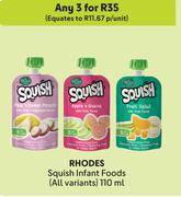 Rhodes Squish Infant Foods (All Variants)-For Any 3 x 110ml