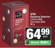 Spar Signature Selection Creamy Milk Chocolate Balls-96g Each