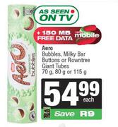 Aero Bubbles,Milky Bar Buttons Or Rowntree Giant Tubes-70g,80g Or 115g