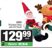 Spar Reindeer Mug With Elf Plush