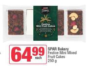 Spar Bakery Festive Mini Mixed Fruit Cakes-250g Each