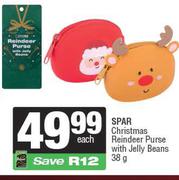 Spar Christmas Reindeer Purse With Jelly Beans-38g Each