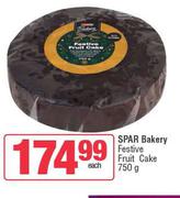 Spar Bakery Festive Fruit Cake-750g Each