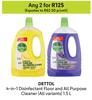 Dettol 4-In-1 Disinfectant Floor And All Purpose Cleaner(All Variants)-For Any 2 x 1.5Ltr