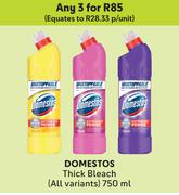 Domestos Thick Bleach (All Variants)-For Any 3 x 750ml