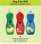 M Dishwashing Liquid (All Variants)-For Any 2 x 1.5Ltr