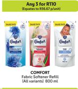 Comfort Fabric Softener Refill(All Variants)-For Any 3 x 800ml
