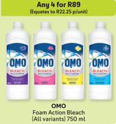 OMO Foam Action Bleach(All Variants)-For Any 4 x 750ml