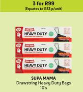 Supa Mama Drawstring Heavy Duty Bags-For 3 x 10's