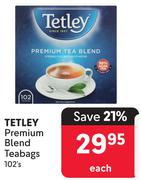 Tetley Premium Blend Teabags-102's Each