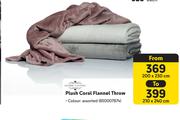 Home Living Plush Coral Flannel Throw-200 x 230cm