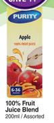 Purity Apple 100% Fruit Juice Blend Assorted-For 3 x 200ml