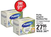 Purity Organic Rooibos Tea 20 Tagged Teabags Assorted-Each