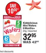 Kiddylicious Mini Wafers 6 Months+ Assorted-20g