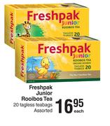 Freshpak Junior Rooibos Tea 20 Tagless Teabags Assorted-Each