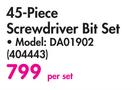 CAT 45 Piece Screwdriver Bit Set DA01902-Per Set