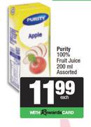 Purity 100% Fruit Juice Assorted-200ml