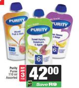 Purity Puree Assorted-For 3 x 110ml